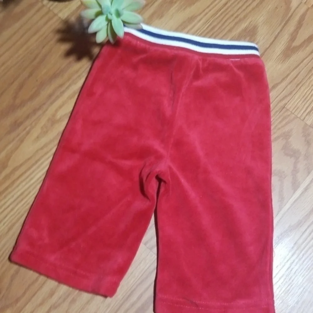Us polo red velour‎  pants  size 6/9mo